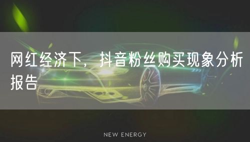 网红经济下，抖音粉丝购买现象分析报告