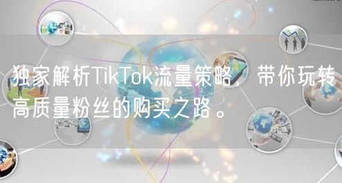 独家解析TikTok流量策略，带你玩转高质量粉丝的购买之路。