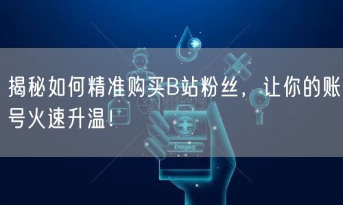 揭秘如何精准购买B站粉丝，让你的账号火速升温！