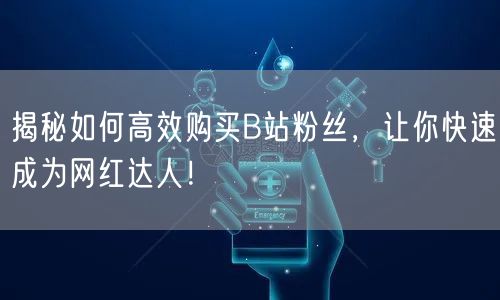 揭秘如何高效购买B站粉丝，让你快速成为网红达人！