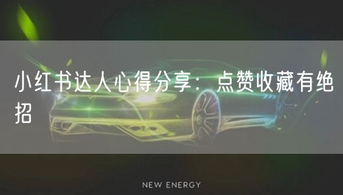 小红书达人心得分享：点赞收藏有绝招