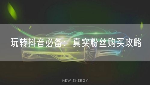 玩转抖音必备：真实粉丝购买攻略