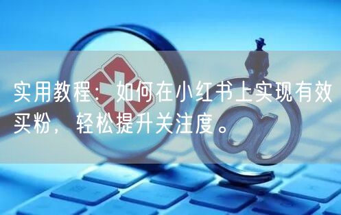 实用教程：如何在小红书上实现有效买粉，轻松提升关注度。