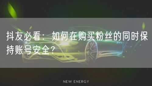 抖友必看：如何在购买粉丝的同时保持账号安全？