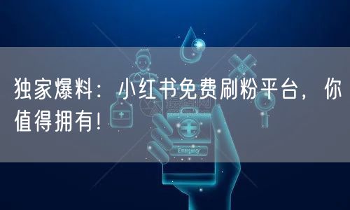 独家爆料：小红书免费刷粉平台，你值得拥有！