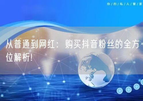 从普通到网红：购买抖音粉丝的全方位解析!