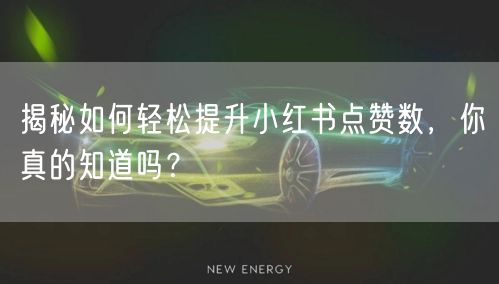 揭秘如何轻松提升小红书点赞数，你真的知道吗？