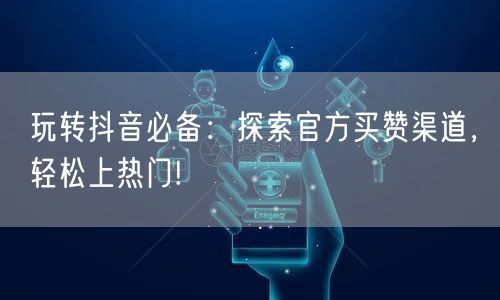 玩转抖音必备：探索官方买赞渠道，轻松上热门!