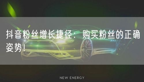 抖音粉丝增长捷径：购买粉丝的正确姿势！