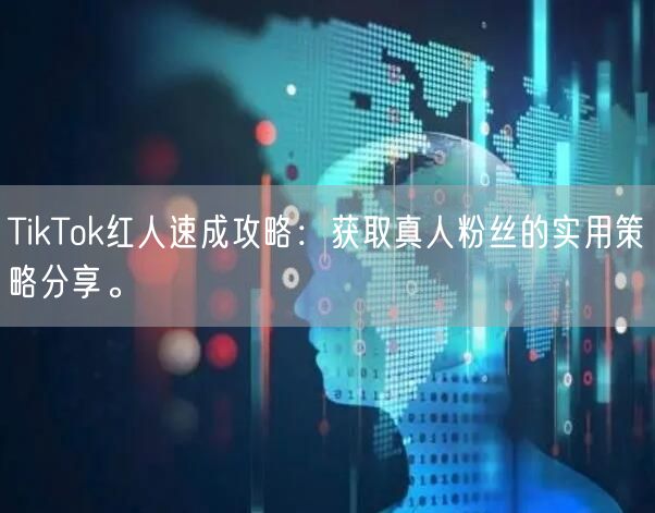TikTok红人速成攻略：获取真人粉丝的实用策略分享。